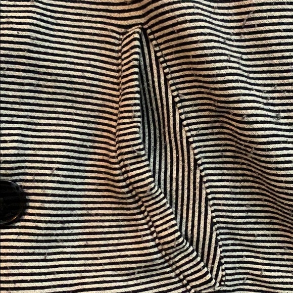 Roxy Black & White Striped Pea Coat - Picture 4 of 6